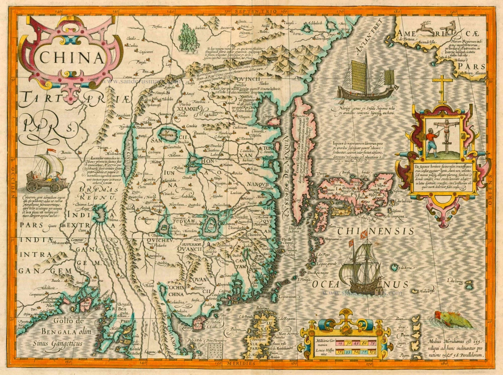 Antique map of China by G. Mercator - H. Hondius. | Sanderus Antique ...