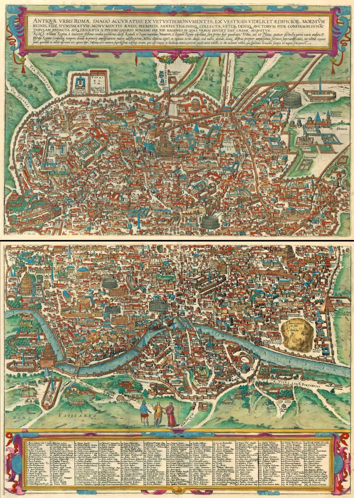 Antique map of Rome by Braun and Hogenberg | Sanderus Antique Maps ...