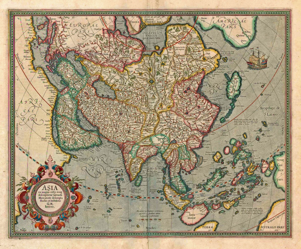 Old Antique Map Of Asia By Mercator G. - Hondius H. | Sanderus Antique ...