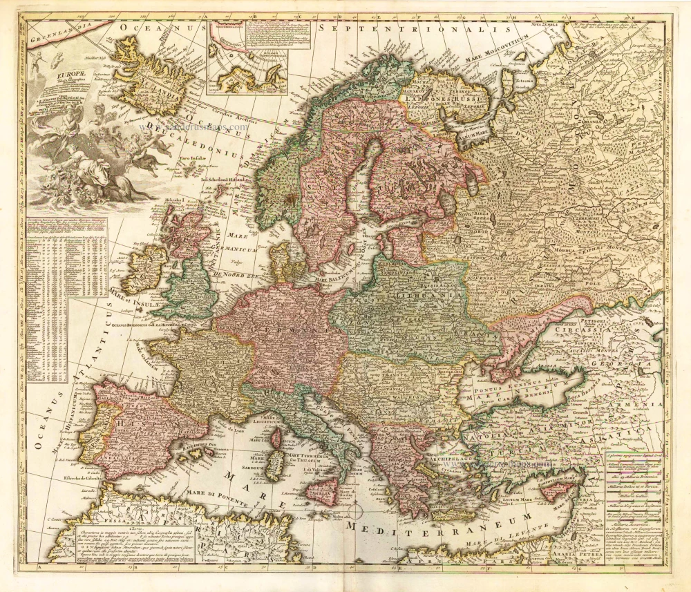 Europe by Zürner A.F. | Sanderus Antique Maps - Antique Map Webshop