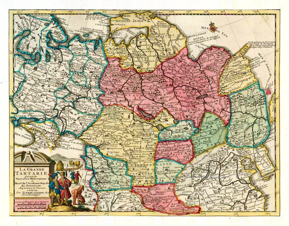 de l'Isle: Carte de Moscovie. Dressee par Guillaume, Russia, 1730