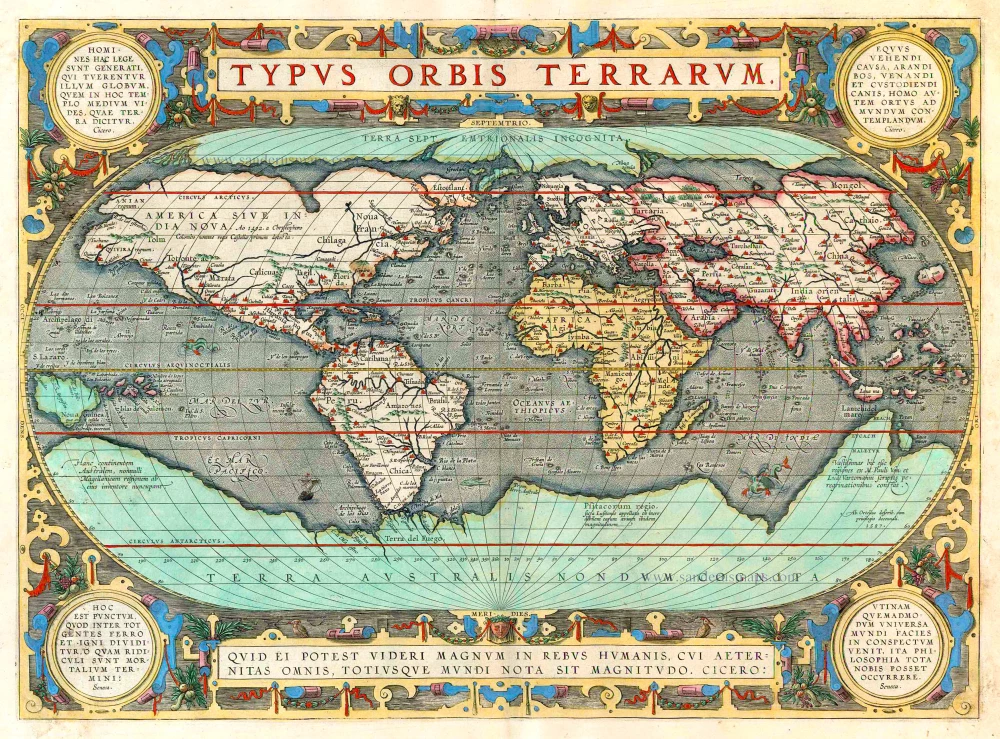 Set Of 5 Antique Maps: World + Continents, By Abraham Ortelius ...