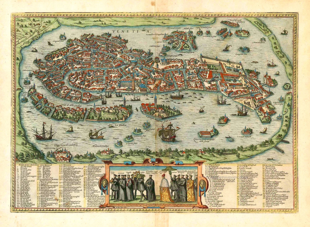 Venice (Venezia) by Georg Braun & Frans Hogenberg | Sanderus Antique ...