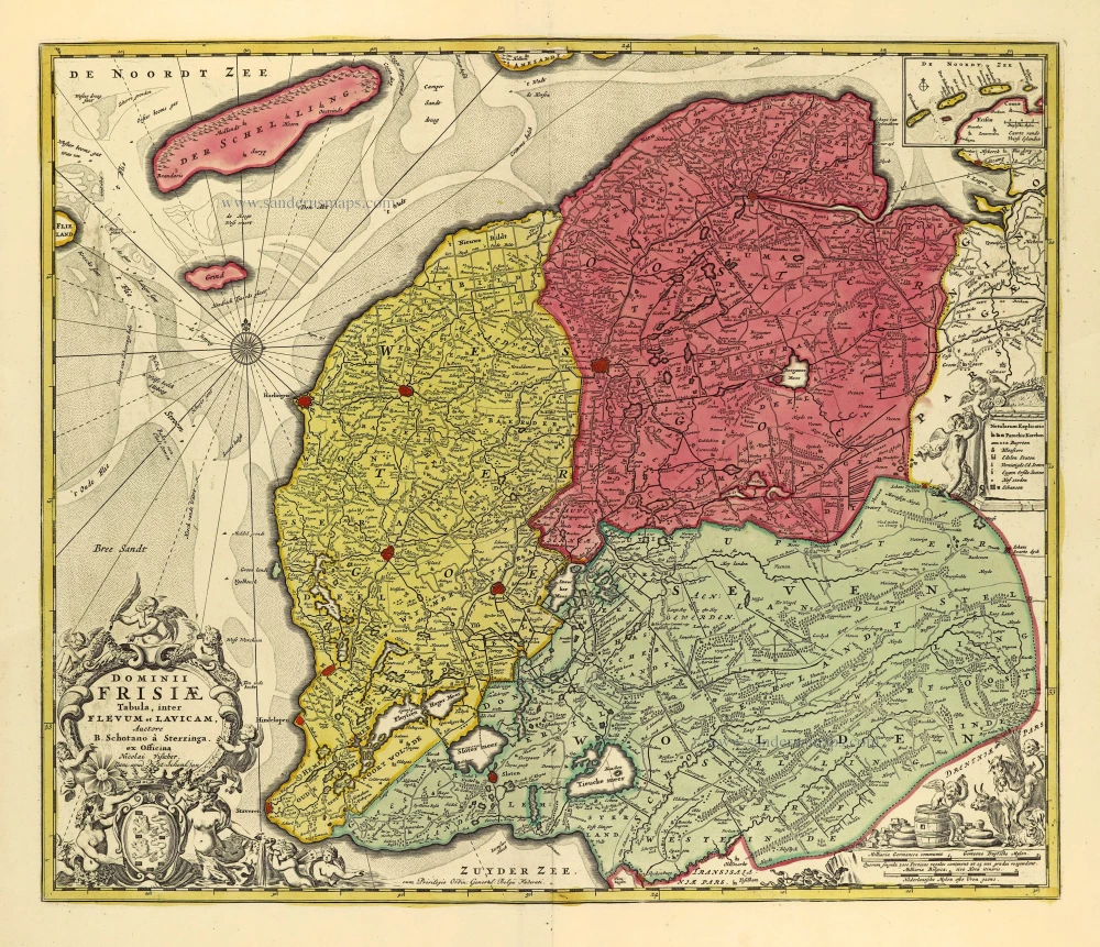 Dominii Frisiae Tabula, inter Flevum et Lavicam.