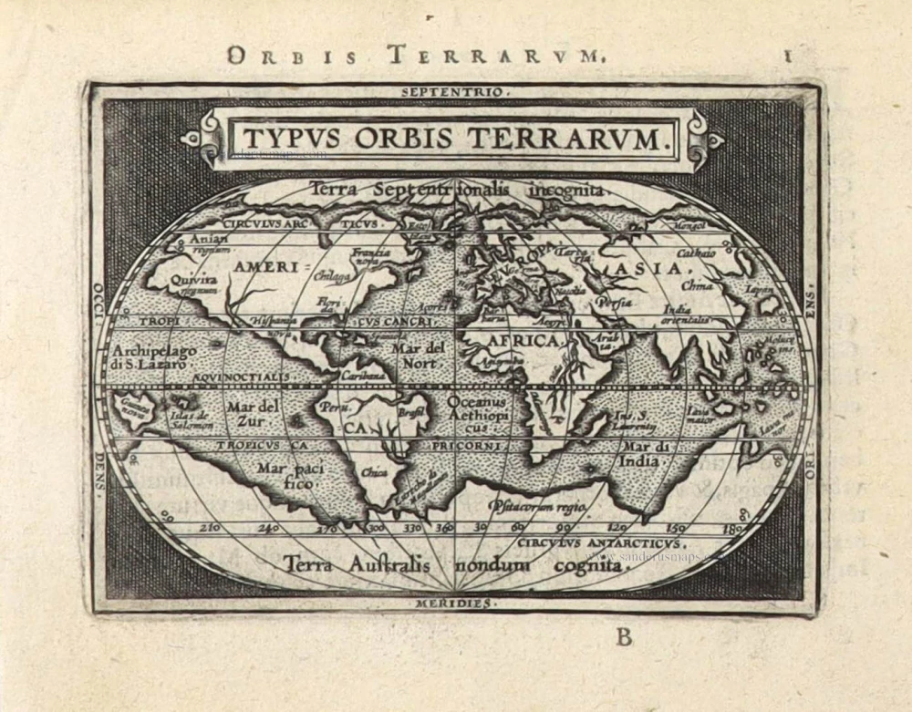 The world by Abraham Ortelius / Philippe Galle. | Sanderus Antique 