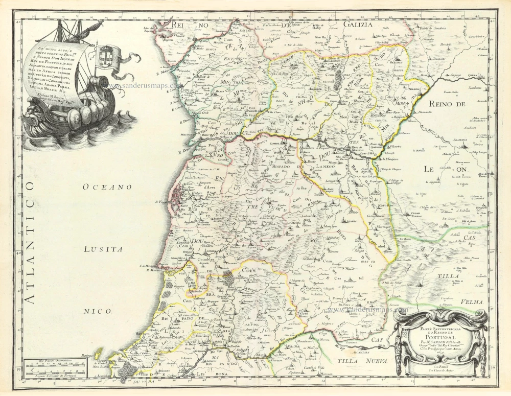 Portugal Map Map of Portugal Old World Map Digital Old 