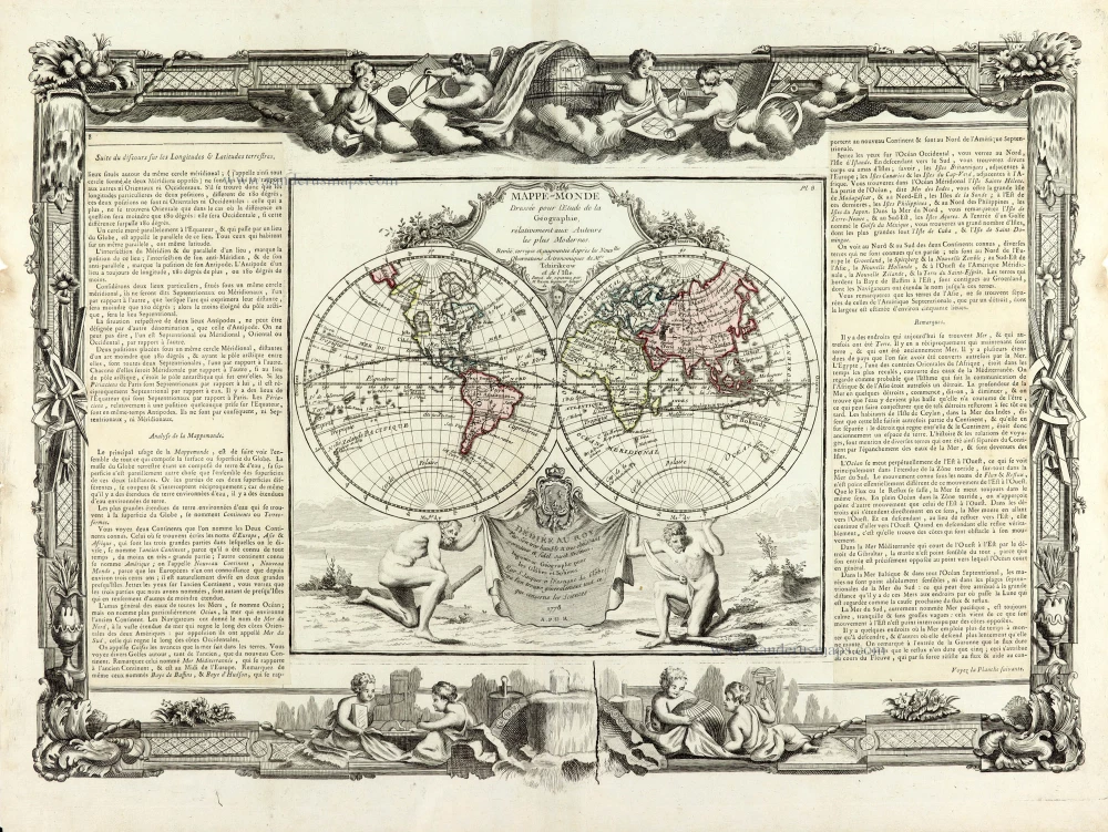 World Map Wall Art Pierre Mortier Poster Carte Générale De Toutes Les  Costes Du Monde Et Les Pays Nouvellement Découvert 1700, 003 