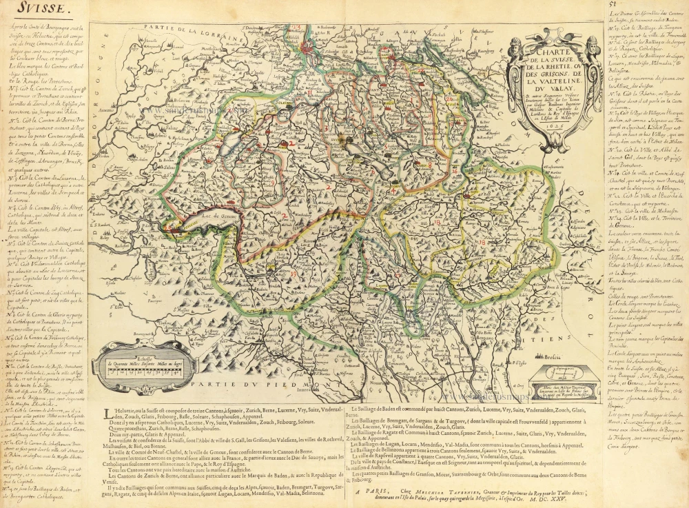Charte de la Suisse, de la Rhetie, ou des Grisons, de la Valtelin, du Valay,