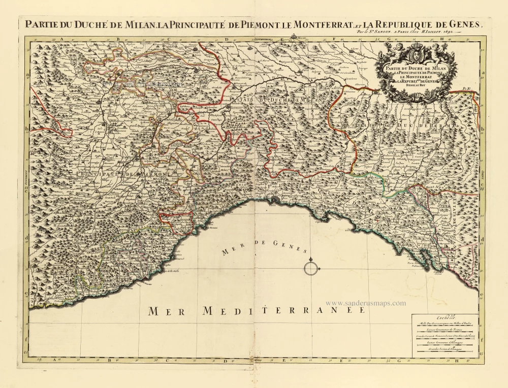 Partie du Duché de Milan, la principauté de Piémont, le Montferrat et la republique de Genes.