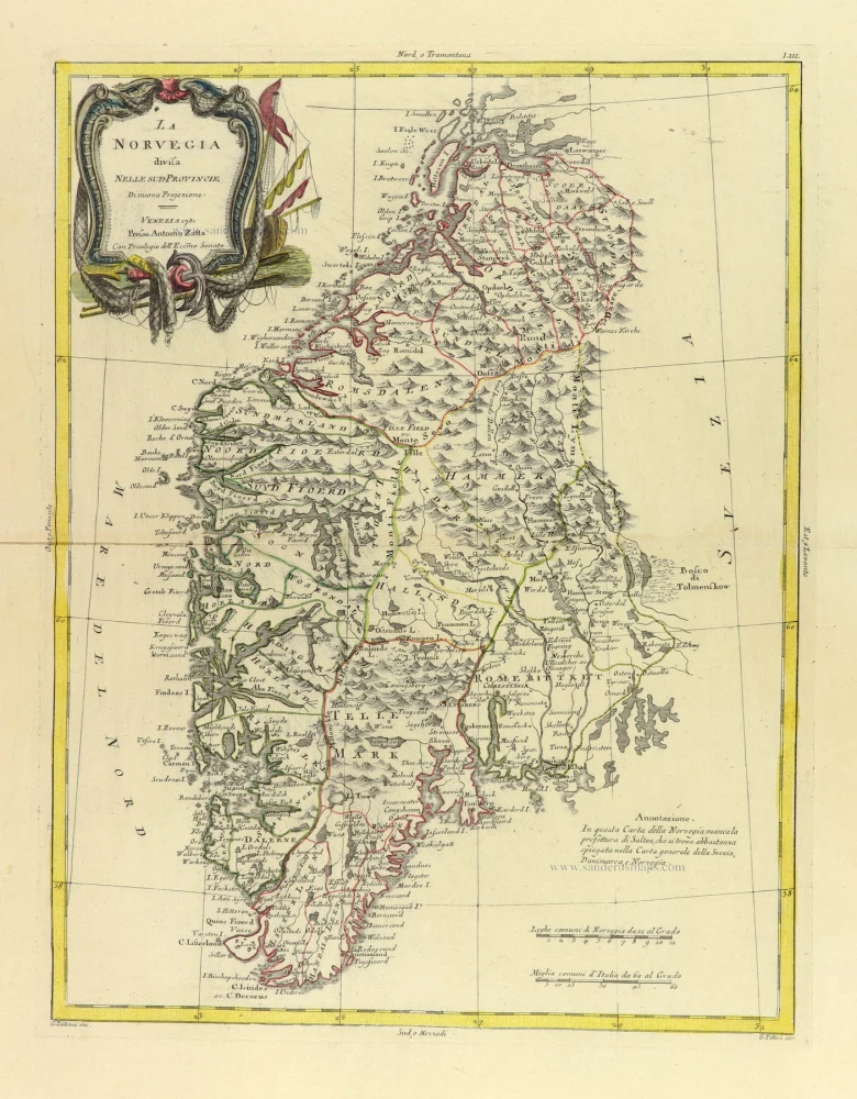 La Norvegia divisa nelle sue Provincie