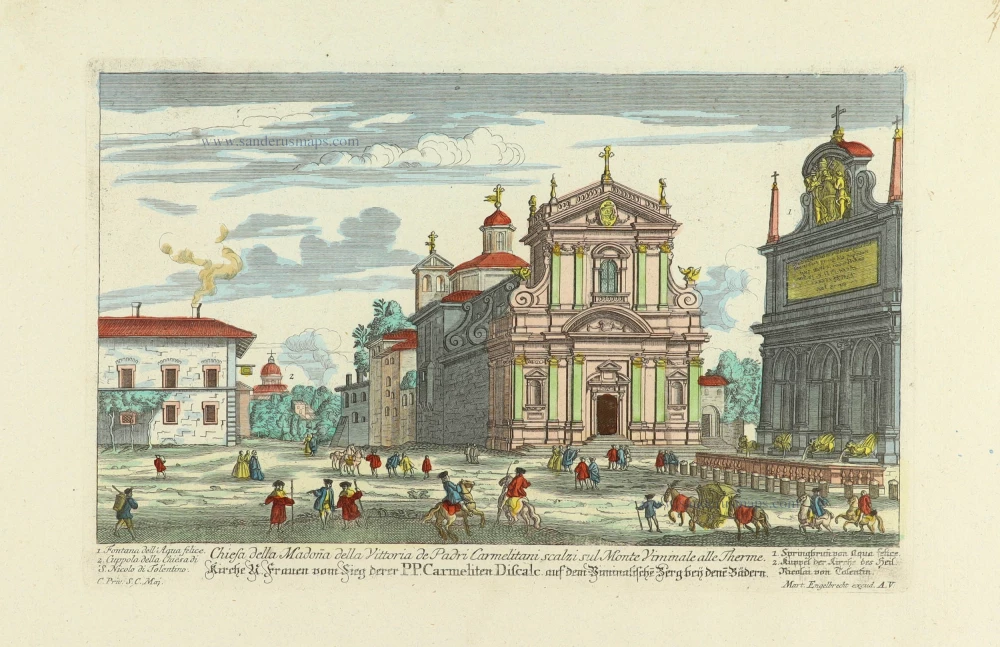 Chiesa di S. Luigi de Francesi et Hospedale della Natione nell Rione di S. Eustachio.- Kirche Frauen vom Sieg derer PP. Carmeliten Discale aud dem Viminalische Berg beij dene Bädern.