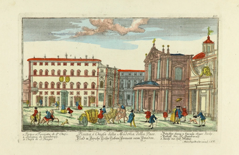 Piazza e Chiesa della Madona delle Pace. - Platz u. Kirche Unser Lieben Frauen vom Frieden.