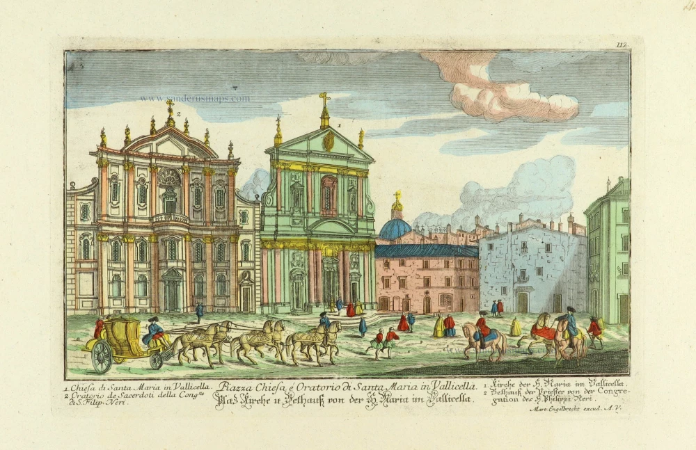Piazza Chiesa é Oratorio di Santa Maria in Vallicella. - Platz Kirche u. Bethauß von der H. Maria im Vallicella.
