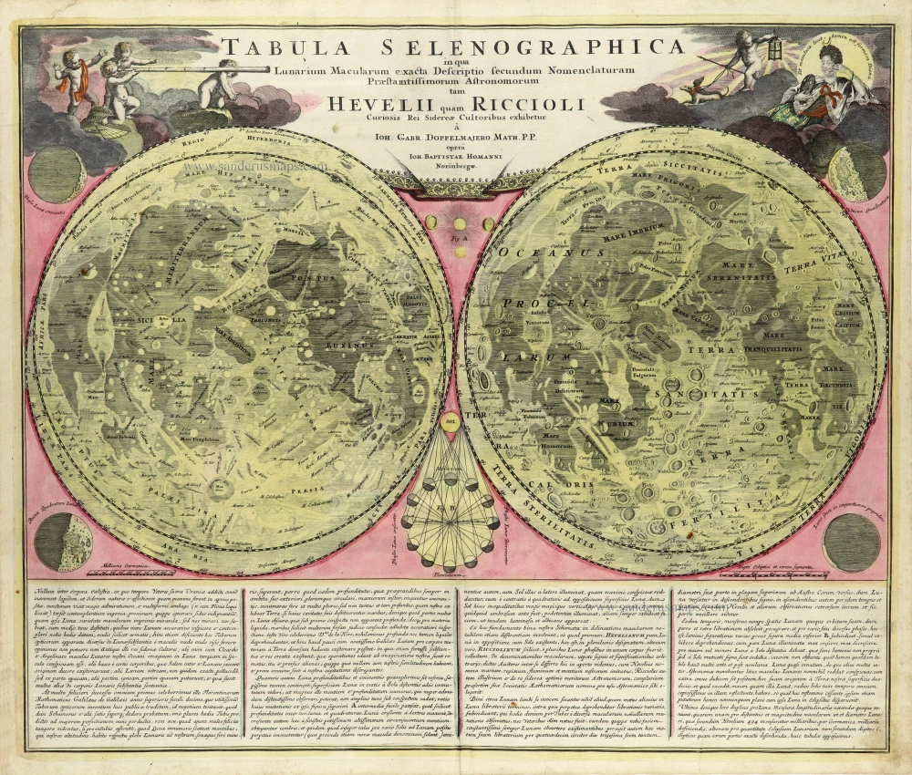 Tabula Selenographica in qua Lunarium Macularum exacta Descriptio secundum Nomenclaturam Praestantissimorum Astronomorum tam Hevelii quam Riccioli.