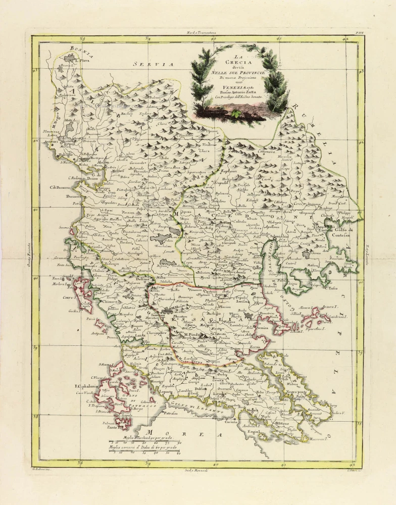 La Grecia divisa nelle sue Provincie.