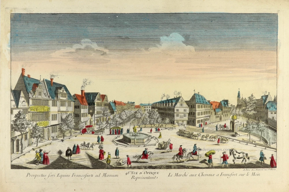 Optical view of Frankfurt am Main, published in Paris by Daumont.