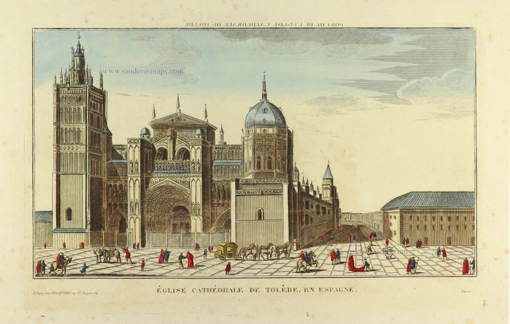 Optical view of the cathedral of Toledo, by Édouard-Auguste-Patrice Hocquart