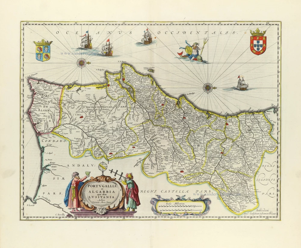 Portugal, by Willem & Joan Blaeu.