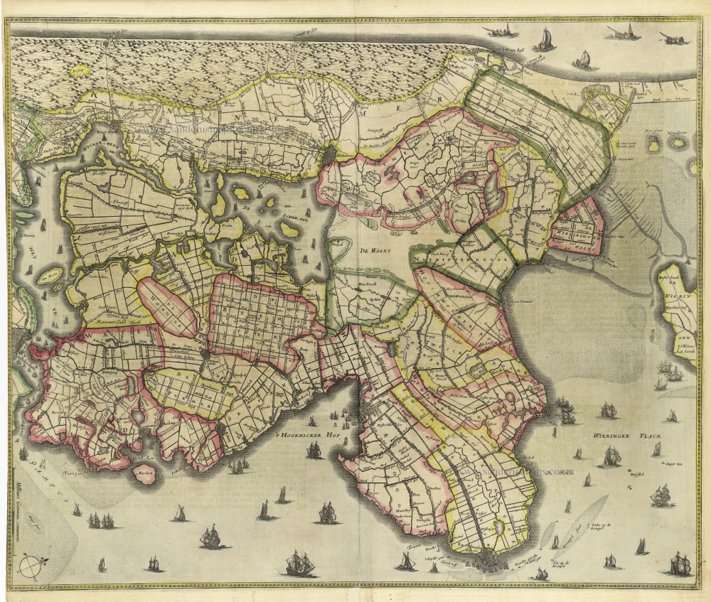 Holland (North), by Henricus Hondius.