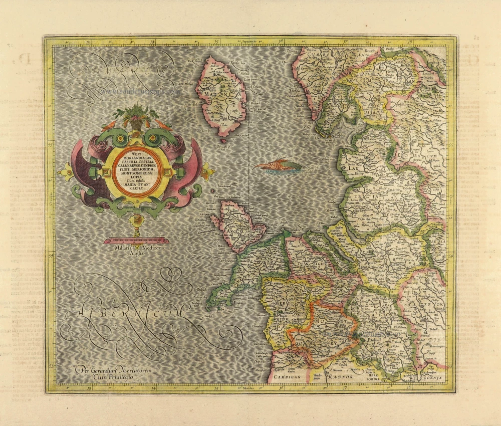 England (NW) and Northern Wales by Gerard Mercator