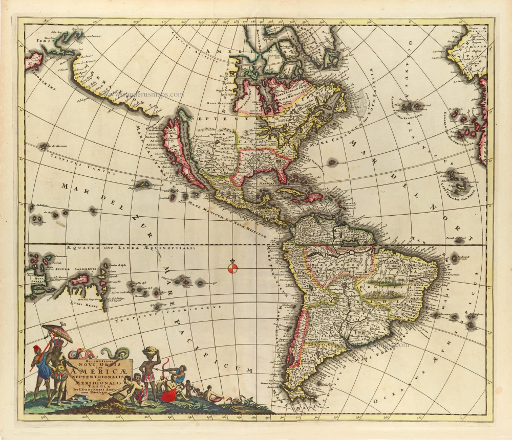 Recentissima Novi Orbis Sive Americae Septentrionalis et Meridionalis Tabula.