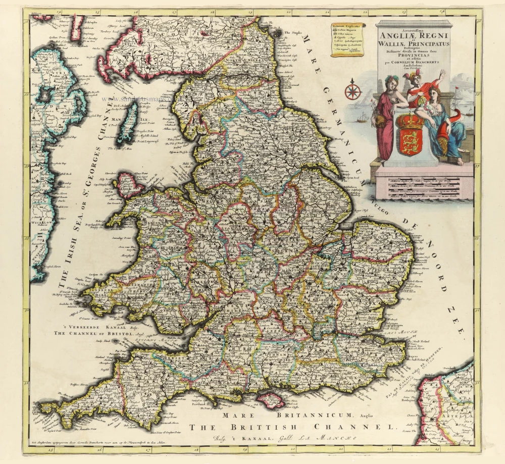 England and Wales, by Cornelis Danckerts.
