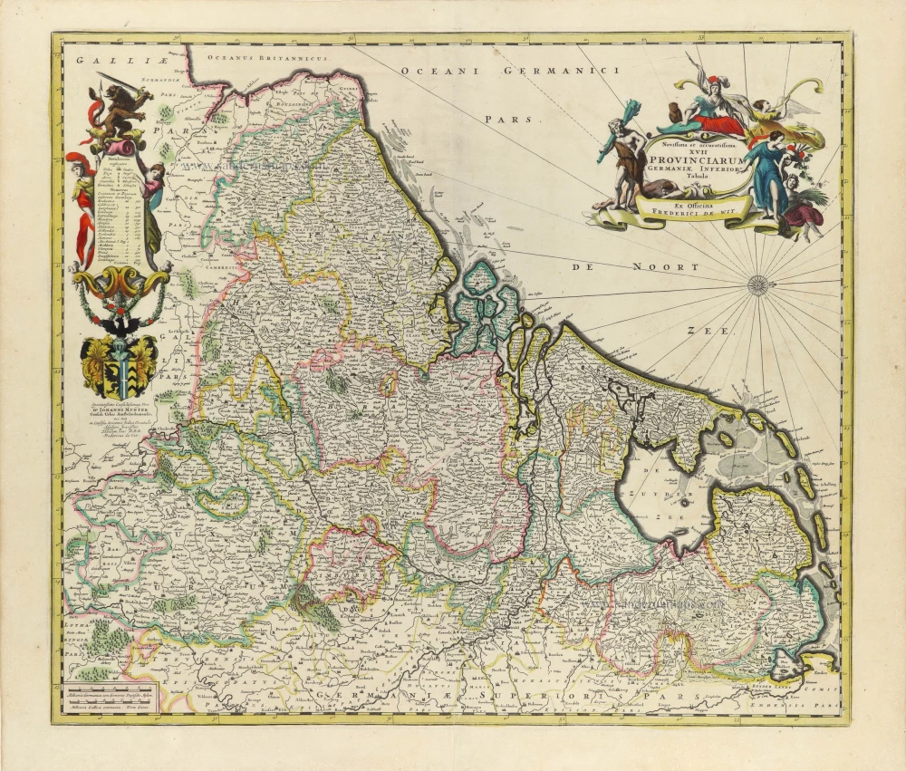 Novissima et accuratissima XVII provinciarum Germaniae Inferioris Tabula.