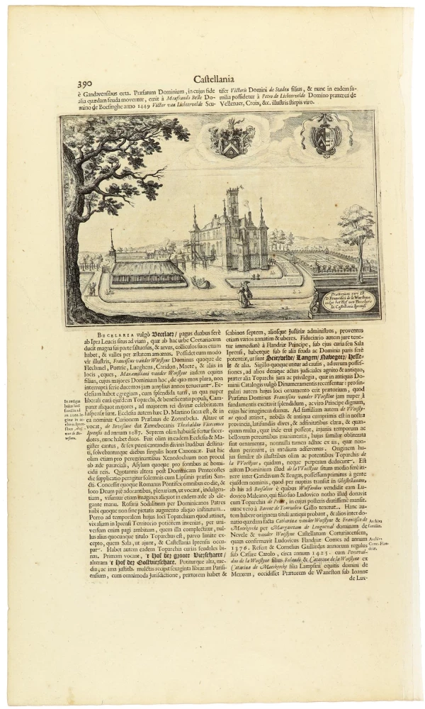 Praetorium viri Ill. D. Francisci de la Woestine vulgo het Hof van Becelare in Castellania Iprensi.
