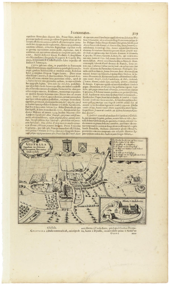 Gistella Oppidum in ditione Franconatum Baronatus titulo nobile.