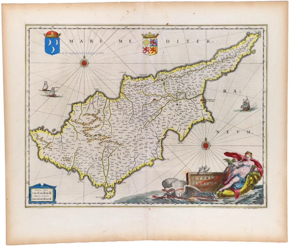 Cyprus, by W. & J. Blaeu.