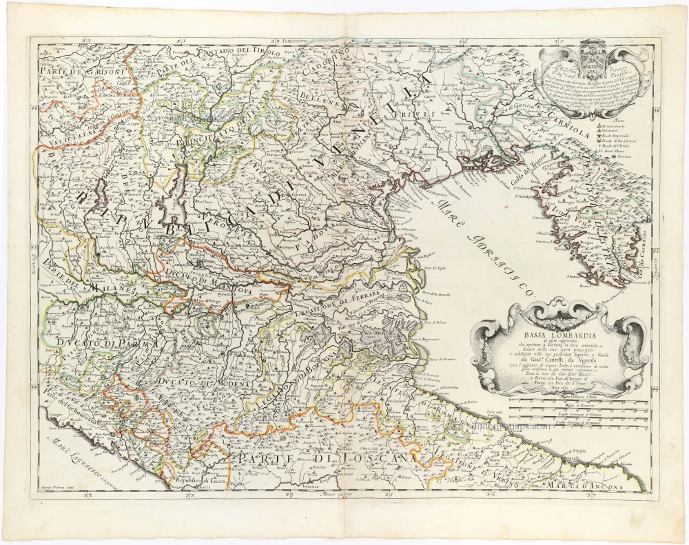 Lower Lombardy (Lombardia), by Giacomo Cantelli da Vignola, published by Giovanni de Rossi.