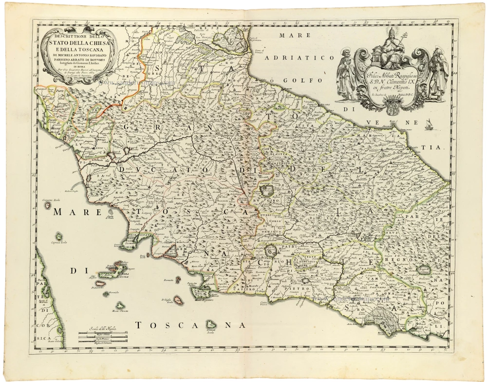 Papal States - Tuscany (Toscana), by Michel Antoine Baudrand, published by Giovanni de Rossi.